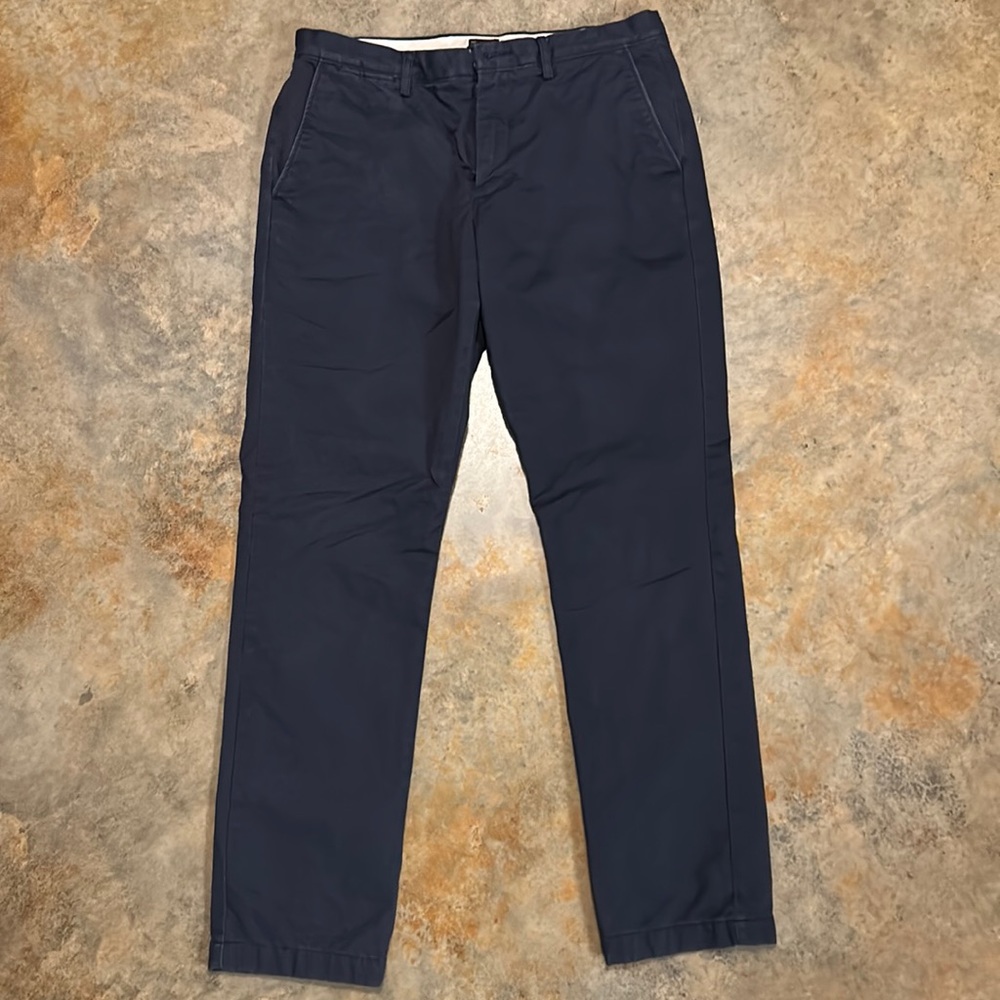 JCrew Flannel-lined navy chinos 32 x 32